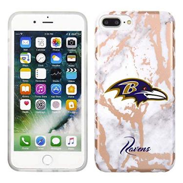 Imagem de Prime Brands Group Capa de celular para Apple iPhone 8 Plus/7 Plus/6S Plus - Branco/Ouro rosa - Licenciado pela NFL Baltimore Ravens