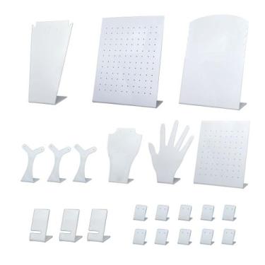 Imagem de Expositor de bijuterias Completo - Branco - 22 peças - Acrihome Design