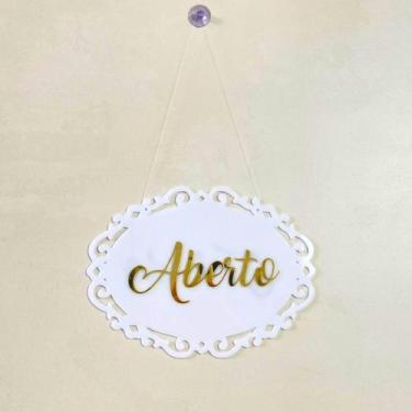Imagem de Placa Aberto e Fechado Em Acrílico Alto Padrão Variações - Progetus, B