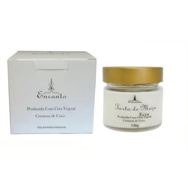 Imagem de Vela Aromática de Torta de Maça Artesanal Cera de Coco  Perfumada 130g