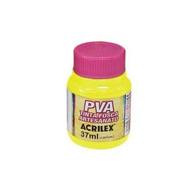 Imagem de Tinta Pva Fosca Acrilex 37ml para Artesanato Cores Diversas, Amarelo L