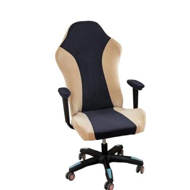 Imagem de ACOFRR Capas para cadeira de jogos, capa de assento de poltrona de escritório reclinável de veludo macio elastano elástico elástico para computador com capa para apoio de braço (sem cadeiras) (azul