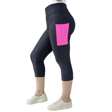 Imagem de Legging Corsário Calça Capri com Bolsos Poliamida Spandex P M G GG PIN