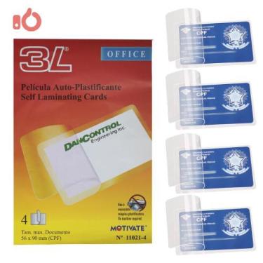 Imagem de Películas Auto Plastificantes Crachá CPF 66X100mm 4 Unidades - Motivat