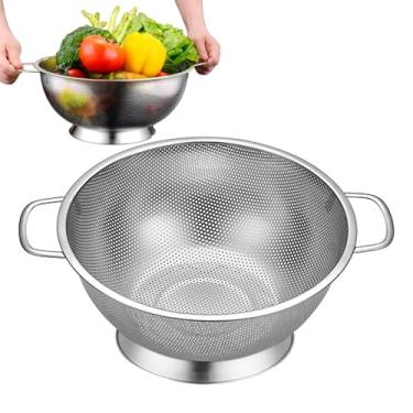 Imagem de Cesta de filtro de alimentos de cozinha, filtro de malha fina para cozinha | Coador de malha fina com alças | Cestas de rede vegetal metálica com base de descanso para frutas, metal, vegetais