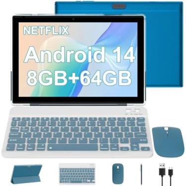 Imagem de CUPEISI YQ10S - Tablet Android 14 de 10,1 Polegadas, 8GB RAM + 64GB ROM (Expansível até 1TB), Tela HD 1280x800, Preto