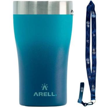 Imagem de Copo Térmico Arell Tulip Pint Inox 473ml com Tirante Porta Copo, Ocean
