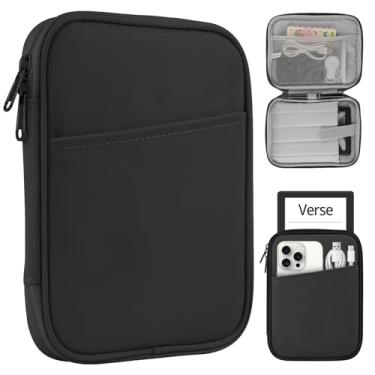 Imagem de HoYiXi Bolsa universal para Kindle Paperwhite/Colorsoft 2024-2012 de 15,2 cm, 17,3 cm, compatível com Kindle/Kobo/Tolino/Sony, 15,2 cm com capa protetora antiqueda, preta