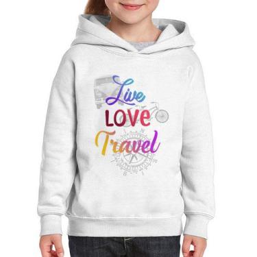 Imagem de Moletom Infantil Live Love Travel - Foca na Moda, Branco, 2