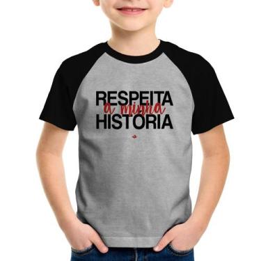 Imagem de Camiseta Raglan Infantil Respeita a minha História - Foca na Moda, Cin