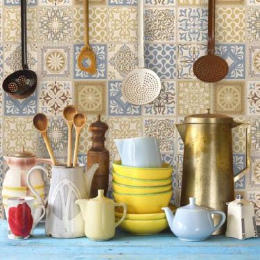 Imagem de Adesivo de Azulejo Amarelo Canário 20x20 cm com 24un - Quartinhos