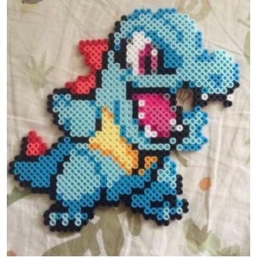 Imagem de Pokémon  Totodile - Figura Pixel Art - Bitxelados