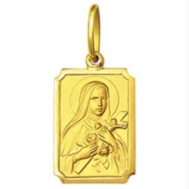 Imagem de Pingente Grande 2cm Modelo Retangular Santos Ouro 18k ( 29 Santos ) K2