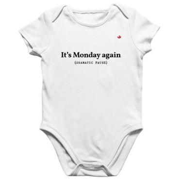 Imagem de Body Bebê Algodão It's Monday again - Foca na Moda, Branco, GG