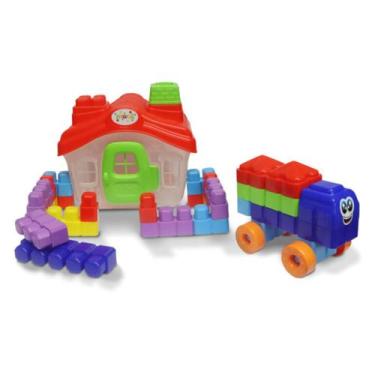 Imagem de Blocos de Empilhar Casinha Bricks House 34 Peças Maral