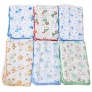 Imagem de Toalha Fralda Estampada Luxo 70x110cm Com Croche - Dugu, Azul 