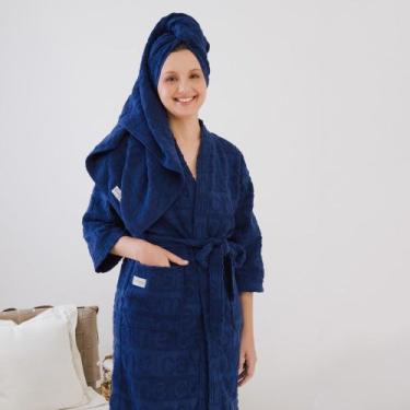 Imagem de Roupão CavHome Jacquard Tamanho G e GG 100% Algodão Fio12/1 Penteado -