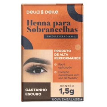 Imagem de Henna Para Sobrancelha Della E Delle 1,5g Castanho Escuro - Della & De