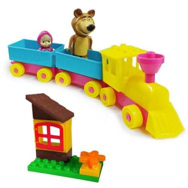 Imagem de Brinquedo Bloco De Montar Trenzinho Masha E Urso - Monte Líbano