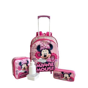 Imagem de Kit Mochila Infantil Minnie Mouse Lisa G Rodinhas Menina F5 - chinamix