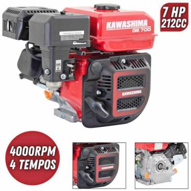 Imagem de Motor Estacionário Potente Kawashima GE-700 À Gasolina 4T 212cc 7HP Se