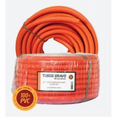 Imagem de 3 Conduítes Eletr Corrugado Laranja 3/4 X50M Anti-Chama Pvc - Tubos Br