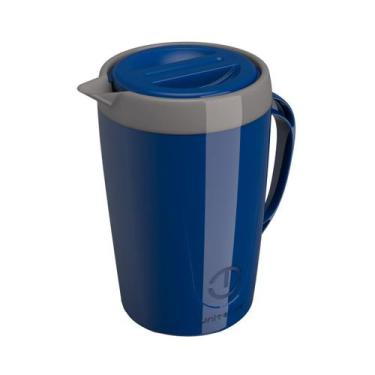 Imagem de Jarra Térmica Garrafa P/ Tererê Chá Suco Água 2l - Unitermi, Azul