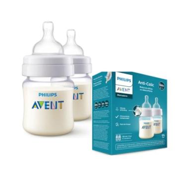 Imagem de Kit Duplo Mamadeira Anti-Colic Philips Avent SCY100/02 Transparente 125ml