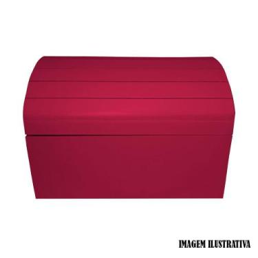 Imagem de Baú Ripado Tamanho M 23cm Mdf Madeira Pintado - ATACADÃO DO ARTESANATO