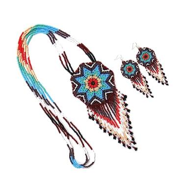 Imagem de buybeaded Colar de contas estilo nativo americano – Colar de contas ucraniano Colar de contas de semente feito à mão, colar tribal étnico com contas 4, Free size, Vidro, Sem Pedra Preciosa