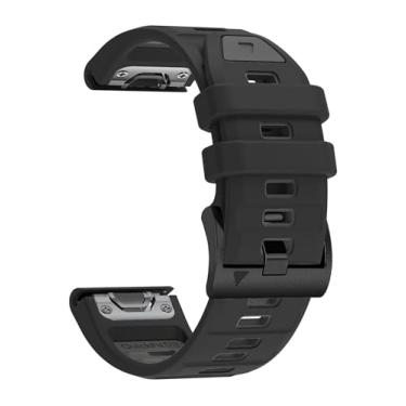 Imagem de BEFIA Pulseira de relógio de 26 mm para Garmin Fenix 8 51 mm 5x 6x pro 7x pro safira solar, quickfit 26 pulseiras de relógio para Garmin enduro tactix delta borracha preta cinza