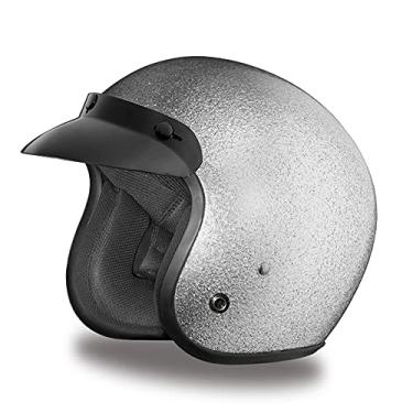 Imagem de Capacete de motocicleta Daytona Helmets Cruiser de rosto aberto - Flake de metal prateado 100% aprovado pelo DOT