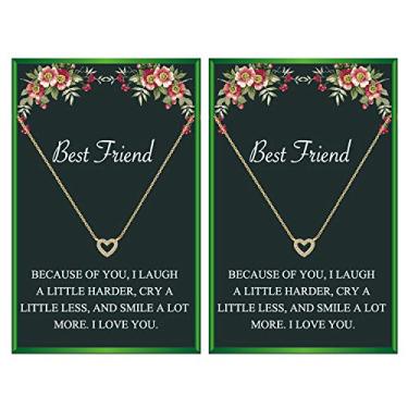 Imagem de Colar com o seu coração Always Charm para 2 melhores amigos presente para mulheres e meninas colar de amizade