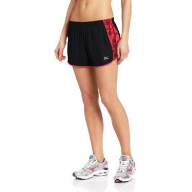 Imagem de Mizuno Short feminino DryLite Mustang de corrida, preto/vermelho vermelho, PP