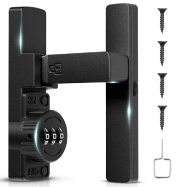 Imagem de Fechadura de porta de celeiro, travas de portão resistentes de 90 graus, trava de porta deslizante com senha de 3 dígitos