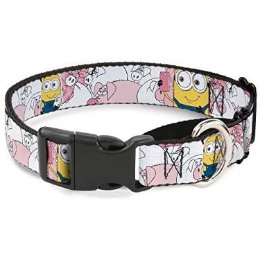 Imagem de Buckle-Down Coleira para cães com estampa de martingale Meu Malvado Favorito Família Minions Selfie Pigs Colagem Preta 40 a 58 cm 3,8 cm de largura