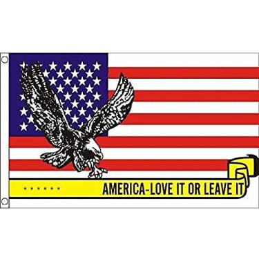 Imagem de AZ FLAG - Bandeira dos EUA Love it or leave it 3' x 5' - Bandeiras do orgulho americano 90 x 150 cm - Banner 3x1,5 m - Drapeau Etats-Unis nationaliste