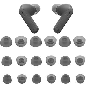 Imagem de BLUEWALL Pontas auriculares compatíveis com fones de ouvido JBL Tune 230NC, tamanhos P/M/G, pontas de silicone macio, pontas de substituição compatíveis com JBL Tune 230NC, 9 pares, cinza