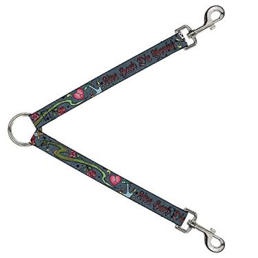 Imagem de Buckle-Down Divisor de correia para cães Live Hard Die Young Gray 3,1 cm de comprimento 2,5 cm de largura