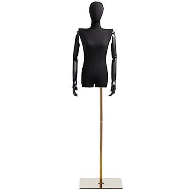 Imagem de Multiuso Manequim de ombro reto plástico metade do corpo manequim feminino para roupas com suporte destacável montar Janela