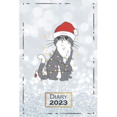 Imagem de Diary 2023: Cat, Christmas | A5 (6x9) | One Week on a Double Page | From Monday to Sunday | Weekly Planner | Animal | qb2