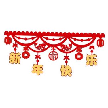 Imagem de Fancyes Guirlanda de faixa de ano novo chinês, decoração de ano novo lunar, pingente de feltro, ornamento de parede, decoração de festival de primavera para, Style a