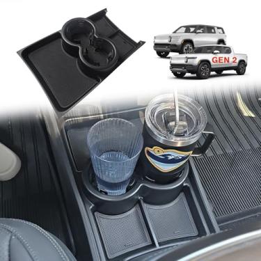 Imagem de BestEvMod Bandeja organizadora de console central inferior de 2ª geração compatível com Rivian R1T R1S 2025 Gen 2 Fit 947 ml, acessórios interiores de garrafa, material ABS com acabamento de PVC para