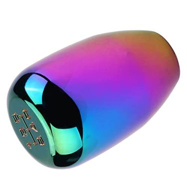 Imagem de CARRO 5 VELOCIDADES MANUAL DE MUDANÇA DE ENGRENAGEM BOTÃO SHIFTER STICK UNIVERSAL METAL COR BRILHANTE 3 ADAPTADORES (Colorido)