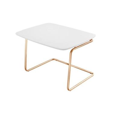 Imagem de Mesa de Centro Kairos Base Cobre 54x43cm LarFlex, Branco