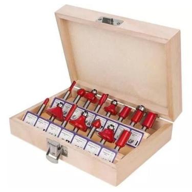 Imagem de Jogo De Fresas Para Tupia 8Mm Com 15 Peças Para Madeira St - Nakasaki/