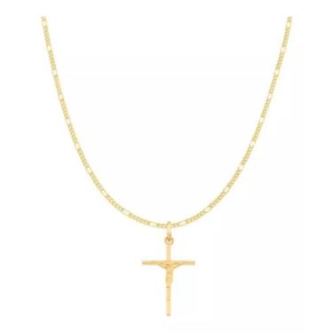 Imagem de Cordão Masculino 60cm 530072 + Ping Cruz Rommanel, Dourado