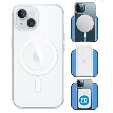 Imagem de Capa Capinha Magnética Clear Case de Indução Premium Transparente Compatível com Mag-Safe para iPhone 15, 15 Plus, 15 Pro e 15 Pro Max (iPhone 15 Plus)