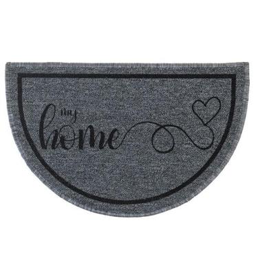 Imagem de Capacho Tapete Porta Entrada Meia Lua 38x60 My Home Cinza - Oasis