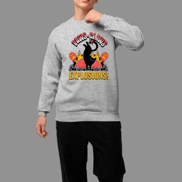 Imagem de Moletom Gola Careca Basico Masculino Moda De Rua Confortável Inverno B